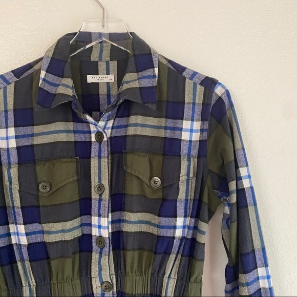 EQUIPMENT monroe cinched flannel shacket SMALL - Picture 8 of 14